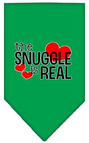 The Snuggle is Real Screen Print Bandana Emerald Green Small